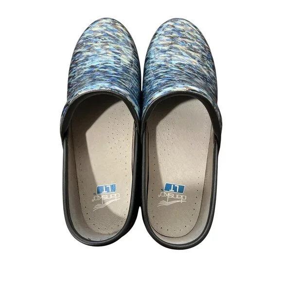 Dansko LT Pro Clog Blue Waves Patent Womens Size 42 EU / 11.5-12 US - Picture 3 of 10
